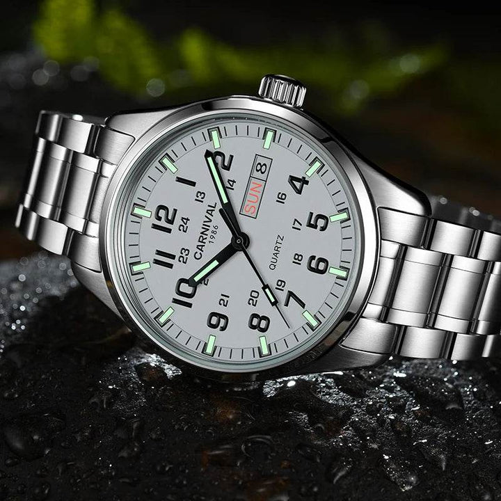 Luminous Watch Men 2020 CARNIVAL Mens Watches Top Brand Luxury Waterproof Sports Quartz Wristwatch Japan Movement Watch For Men - Arabia Watches