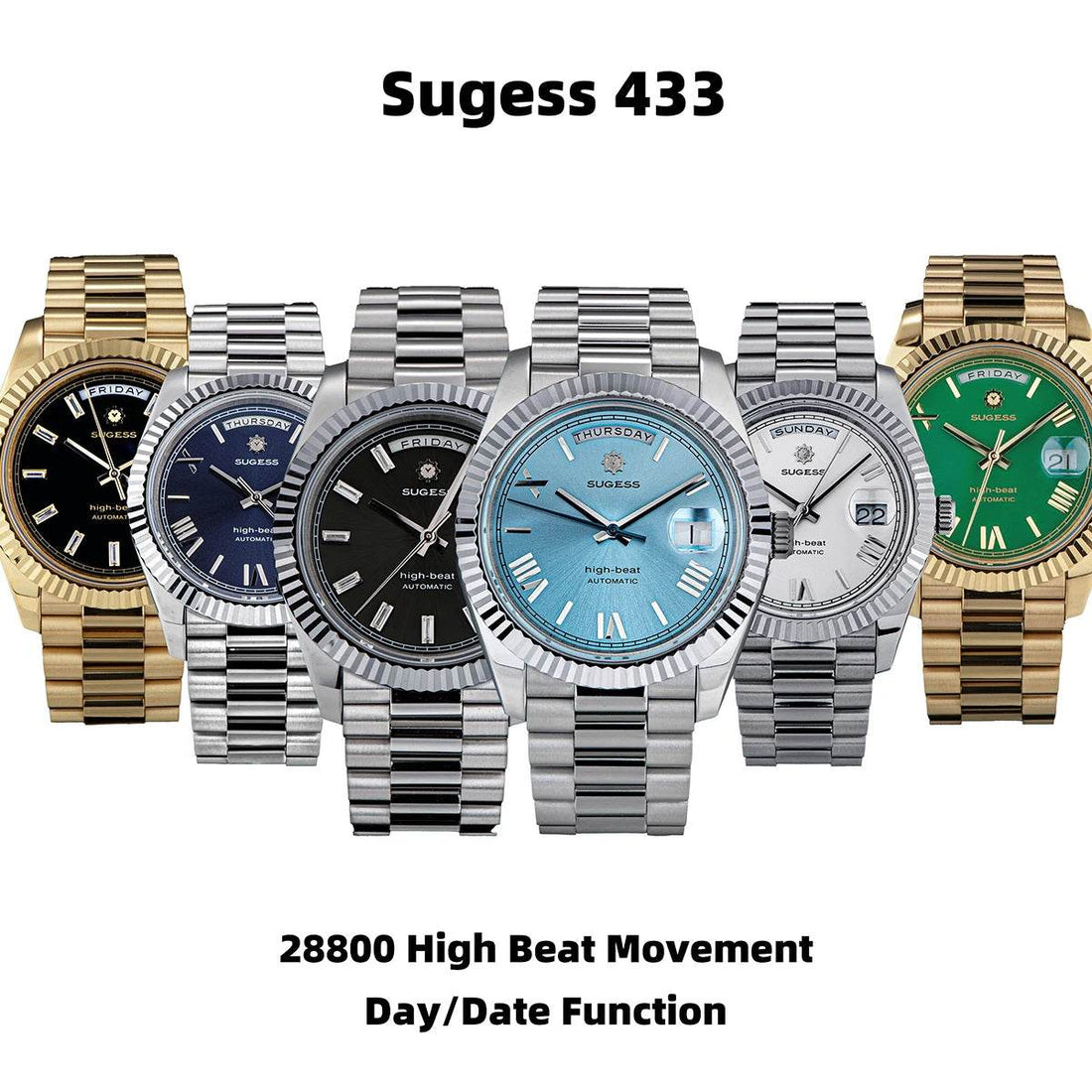 2023 New Sugess Watch of Men 40mm Day Date Automatic Dandong SL3034 Movement - Arabia Watches