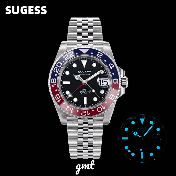 Sugess GMT Diving Watch of Men Automatic Mechanical watches Japan NH34 Movement - Arabia Watches