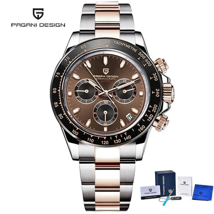 New PAGANI Design Men's Sports Quartz Watches Sapphire Stainless Steel Waterproof - Arabia Watches