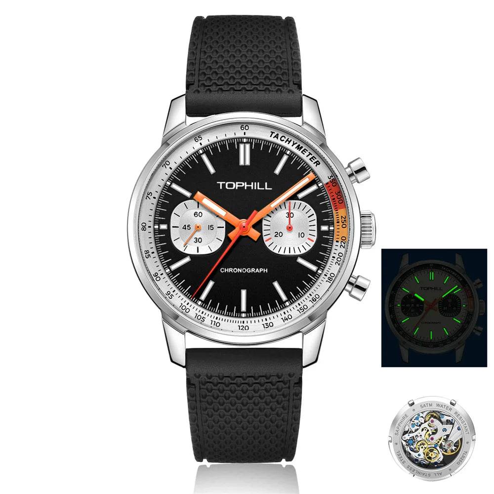 TOPHILL Panda 1963 Chronograph Mechanical Men Watch With Seagull St1901 Movement - Arabia Watches