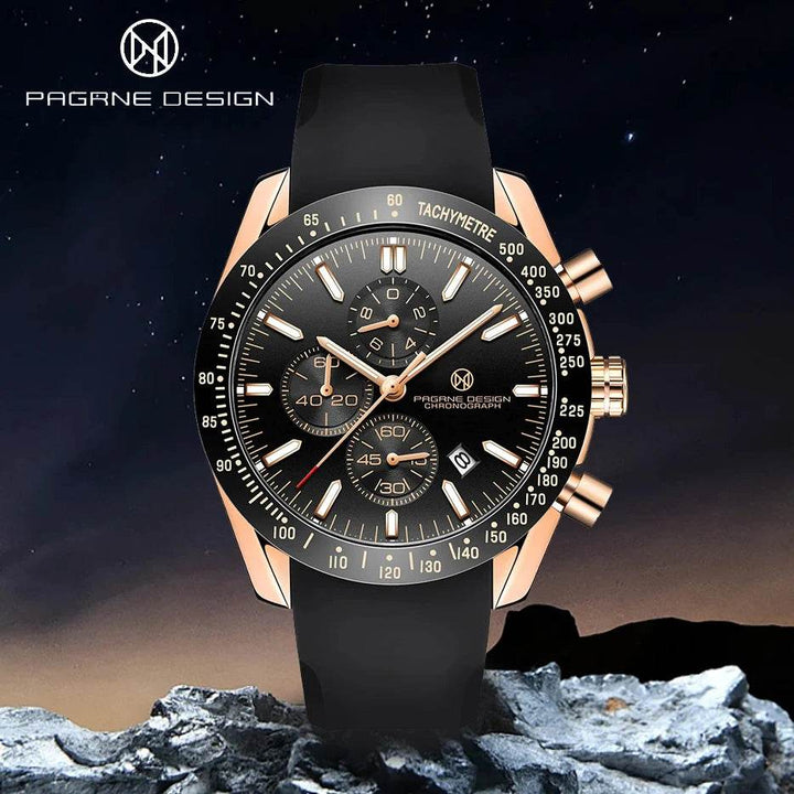 Pagane Design Men's Quartz Chronograph Luxury Sapphire Stainless Steel - Arabia Watches