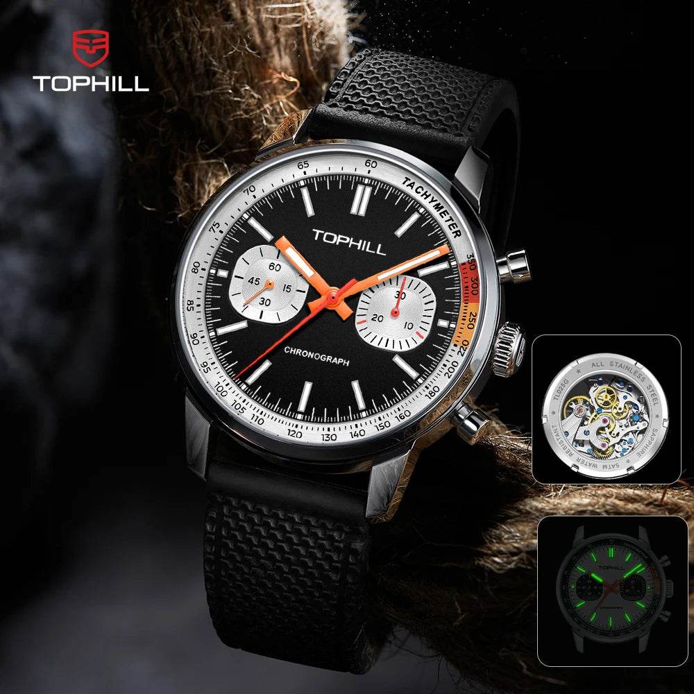 TOPHILL Panda 1963 Chronograph Mechanical Men Watch With Seagull St1901 Movement - Arabia Watches