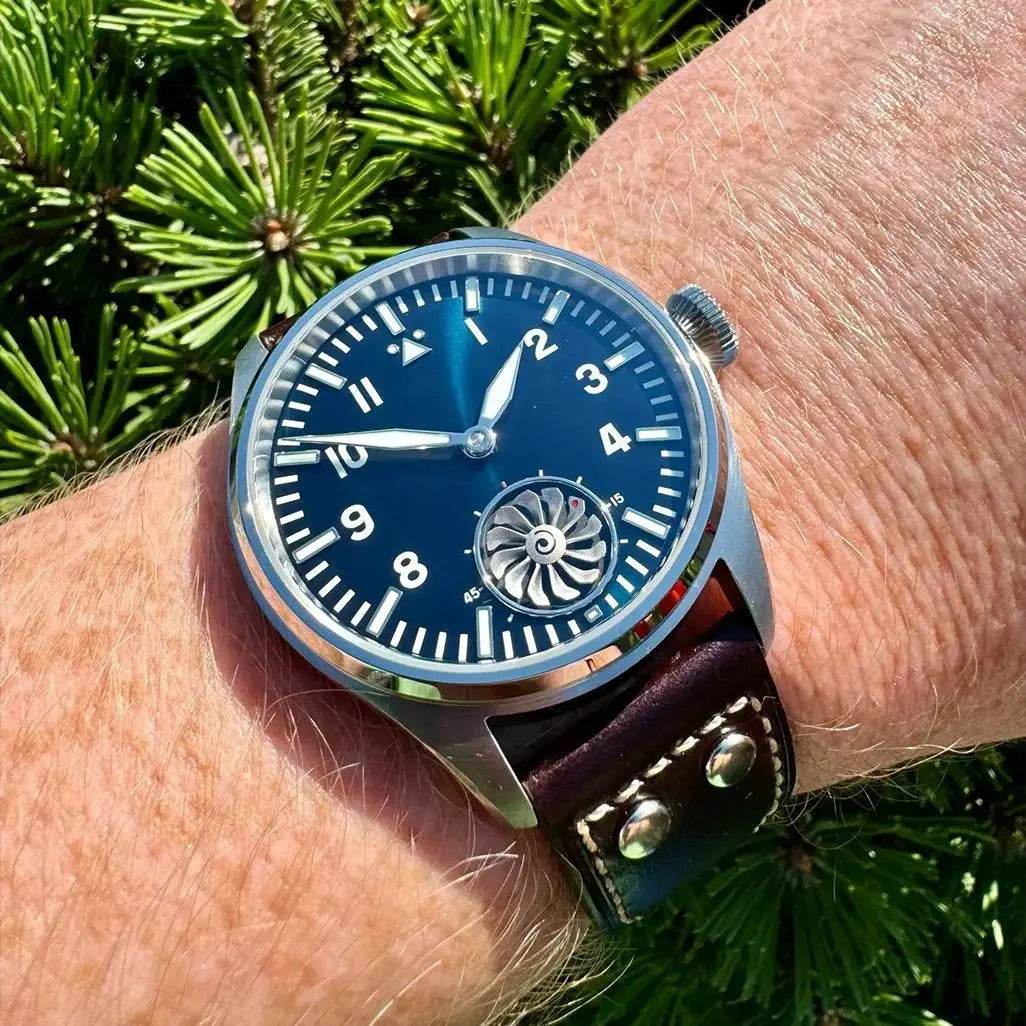 Hruodland F016 Pilot Watch Seagull Movement Mechanical BGW-9 Luminous Sapphire Crystal - Arabia Watches