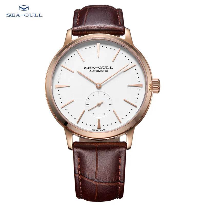 2025 Seagull Business Watch Men's Mechanical Wristwatches 50m Waterproof Leather - Arabia Watches