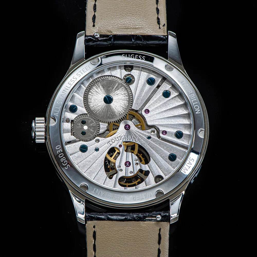 2023 Sugess Tourbillon Mens Watch Tianjin ST8230 Movement Blue Aventurine Stone - Arabia Watches