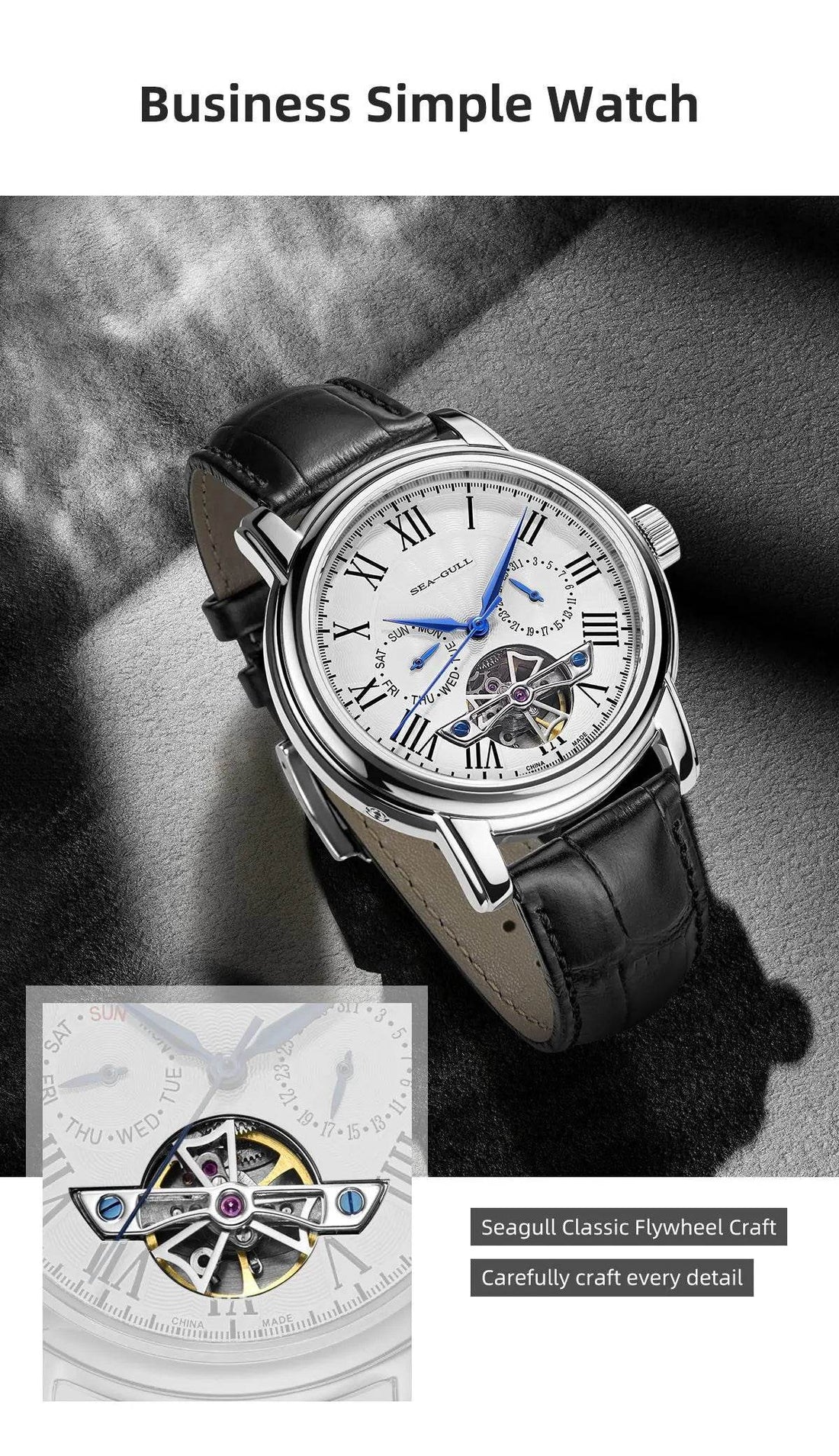 NEW Men's Automatic Mechanical Wristwatch Seagull ST25 Movement watch - Arabia Watches