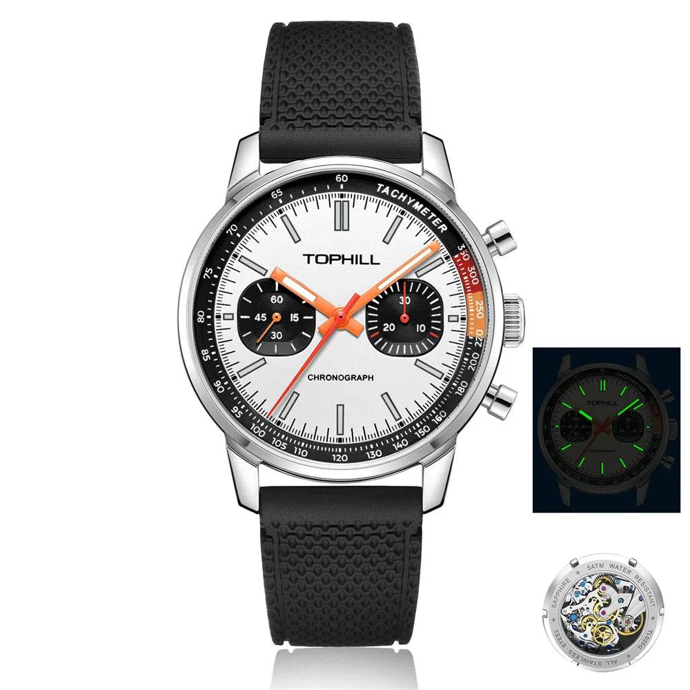 TOPHILL Panda 1963 Chronograph Mechanical Men Watch With Seagull St1901 Movement - Arabia Watches