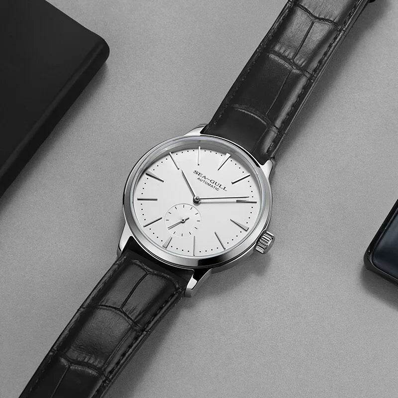 2025 Seagull Business Watch Men's Mechanical Wristwatches 50m Waterproof Leather - Arabia Watches