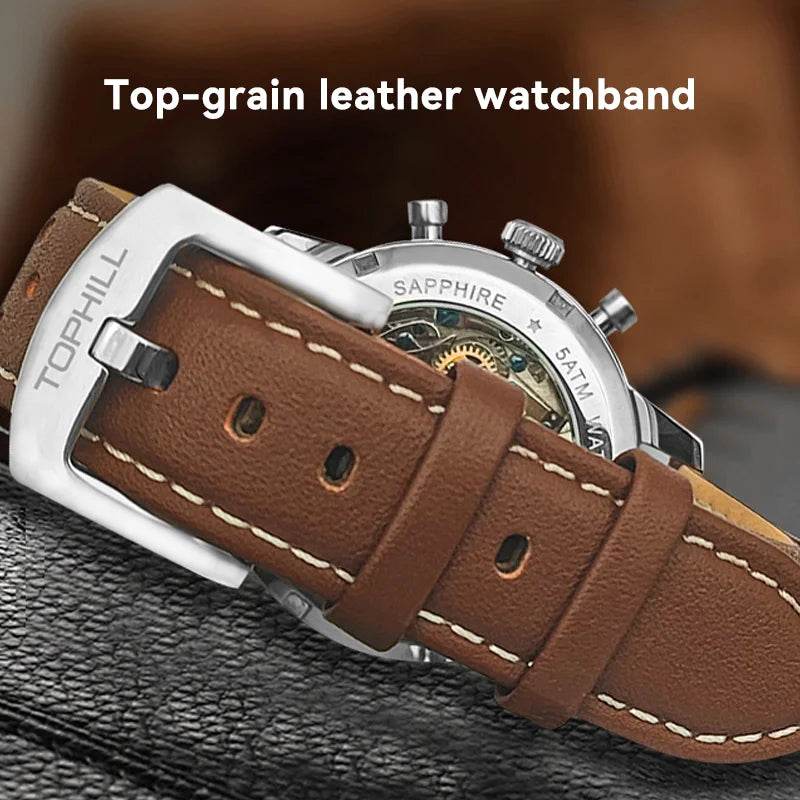 TOPHILL Chronograph Watch Pilot Watch Seagull 1963 Watch ST1901 Movement  Wristwatch Military Limited - Arabia Watches