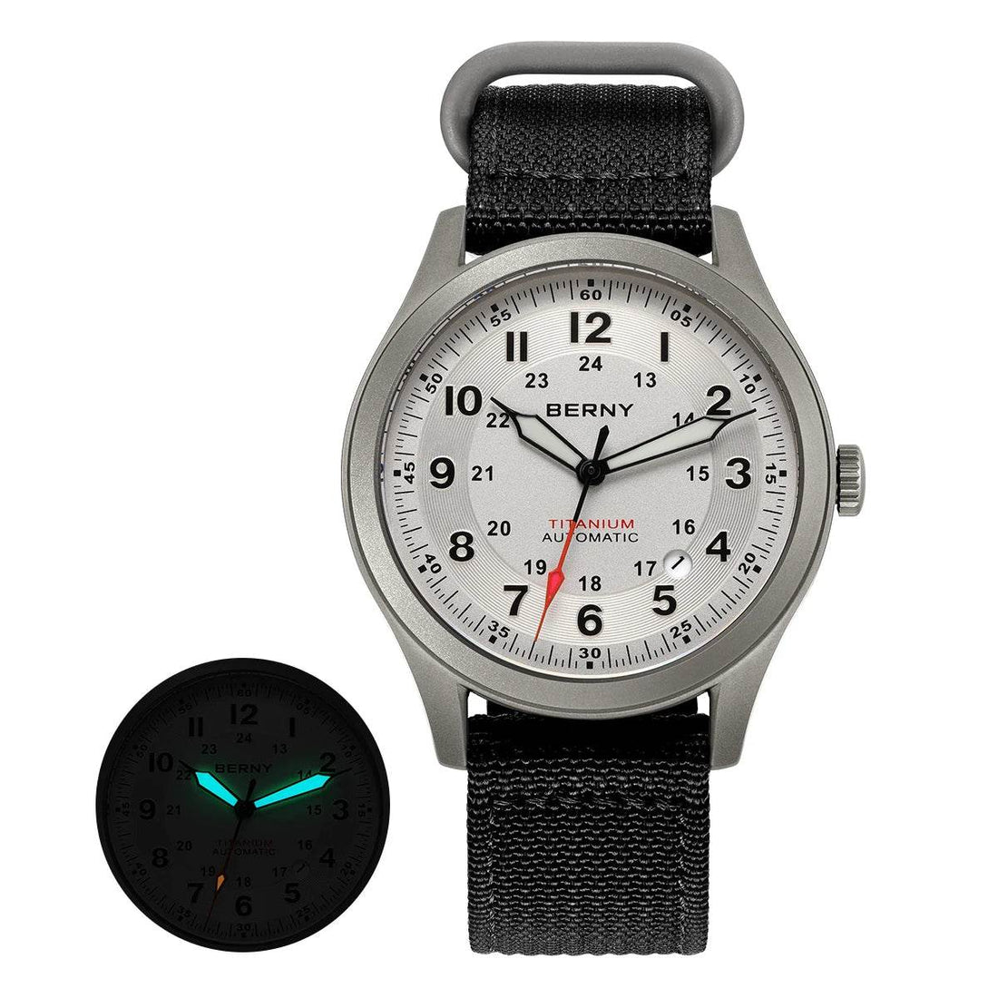 BERNY Titanium Automatic Men's Field Watches Sapphire Super Luminous Sports Watch - Arabia Watches