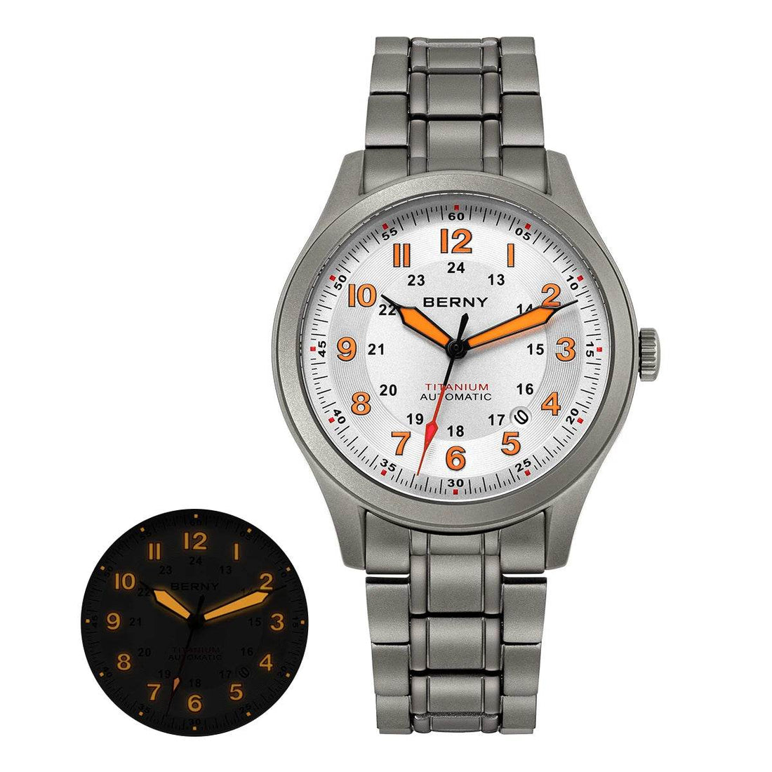 BERNY Titanium Automatic Men's Field Watches Sapphire Super Luminous Sports Watch - Arabia Watches
