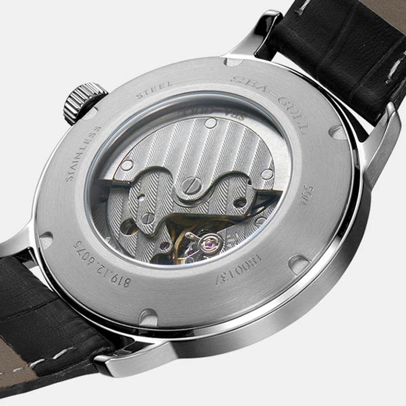 2025 Seagull Business Watch Men's Mechanical Wristwatches 50m Waterproof Leather - Arabia Watches