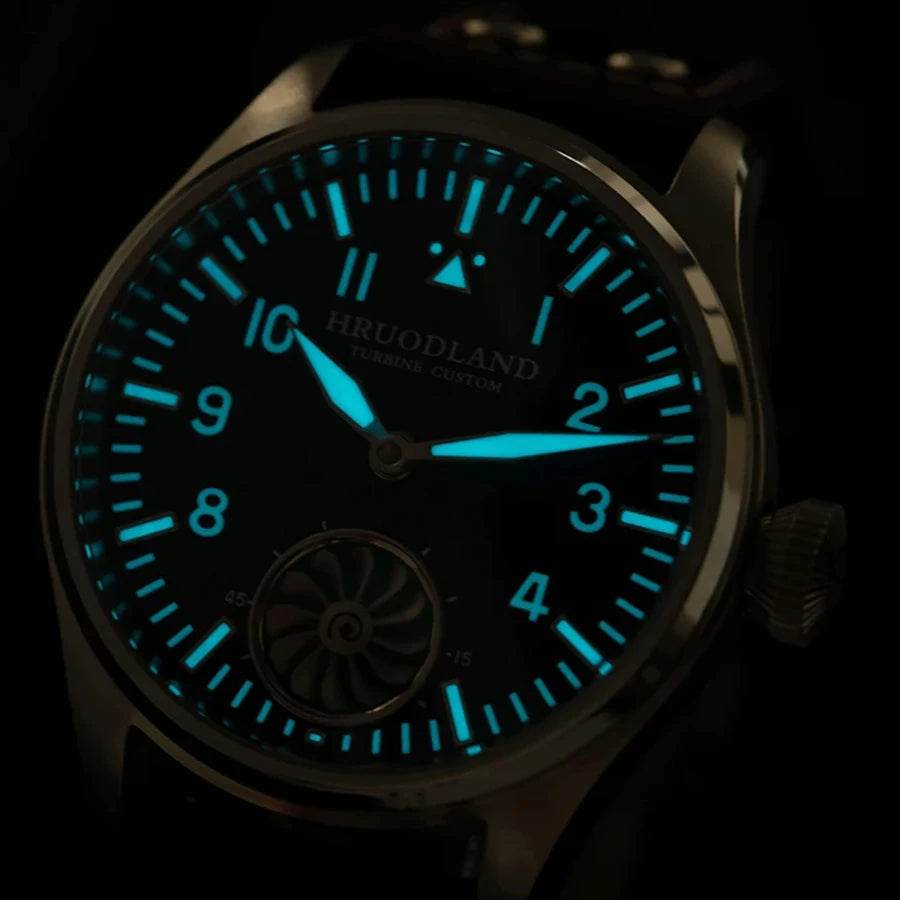 Hruodland F016 Pilot Watch Seagull Movement Mechanical BGW-9 Luminous Sapphire Crystal - Arabia Watches
