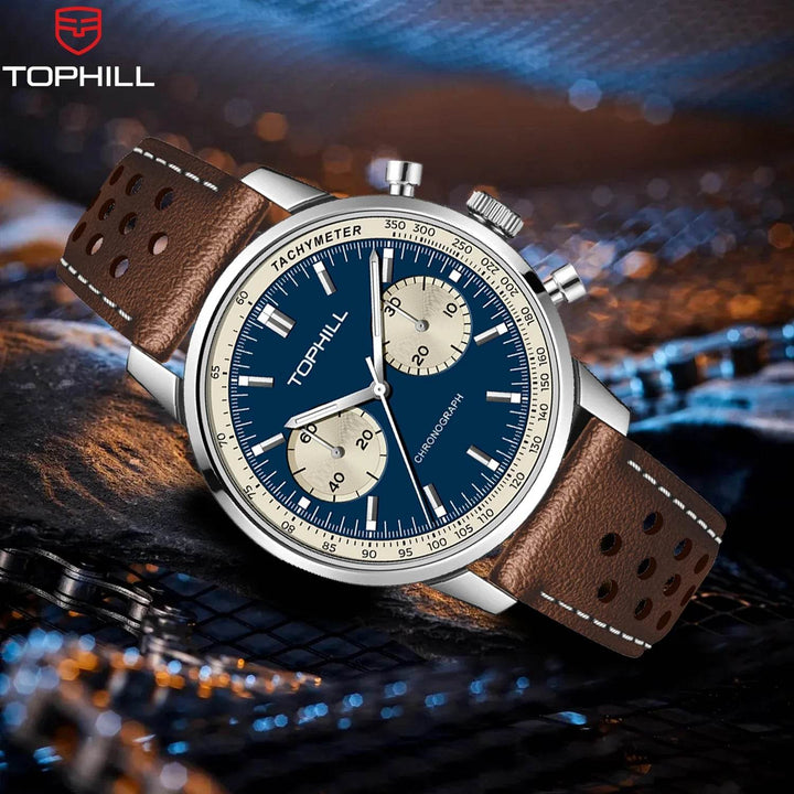 TOPHILL Chronograph Watch Pilot Watch Seagull 1963 Watch ST1901 Movement  Wristwatch Military Limited - Arabia Watches