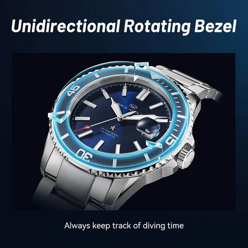 Seagull Men Watch 200m Diving Business Fashion Automatic Mechanical Watch - Arabia Watches